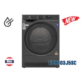 Máy sấy bơm nhiệt Electrolux 8kg xám đen EDH803J5SC